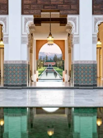 The Oberoi Marrakech arches and reflecting pool